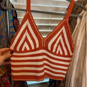 No Comment Crochet Tank Top Crop Top size S